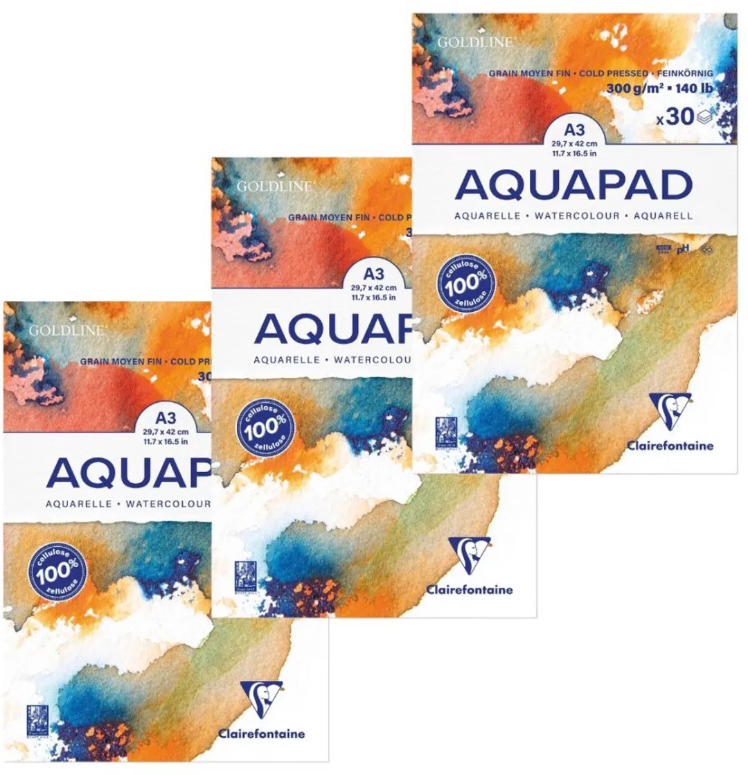 Clairefontaine Goldline Aquapad A3 Aquarelpapier