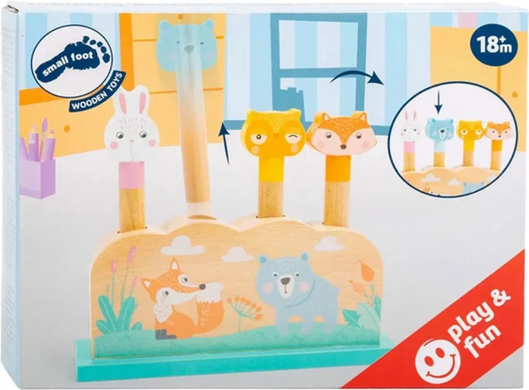 Small Foot Houten Motoriek Vorm Insteekspel Bosdieren - 5-delig - Multicolor
