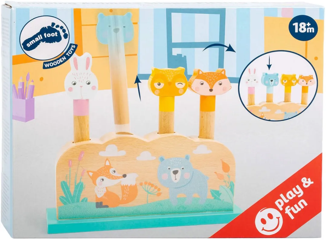 Small Foot Houten Motoriek Vorm Insteekspel Bosdieren - 5-delig - Multicolor