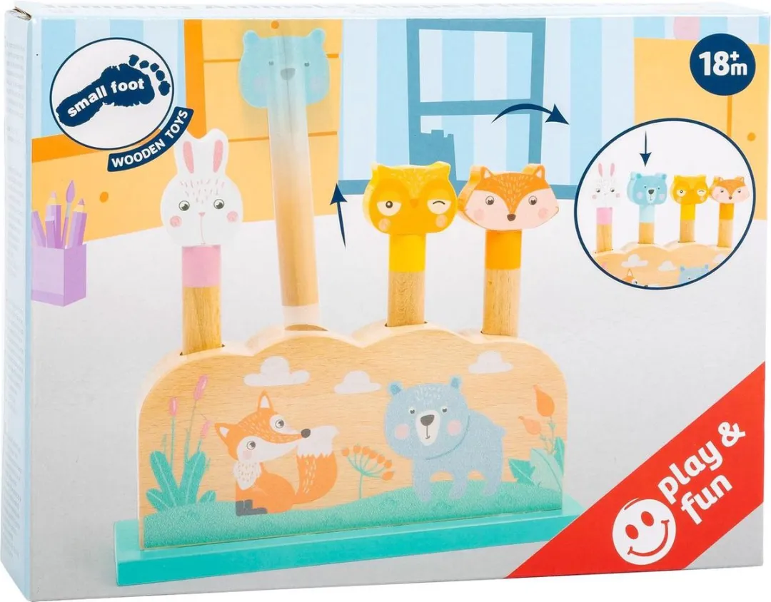 Small Foot Houten Motoriek Vorm Insteekspel Bosdieren - 5-delig - Multicolor - afbeelding 6 van 6