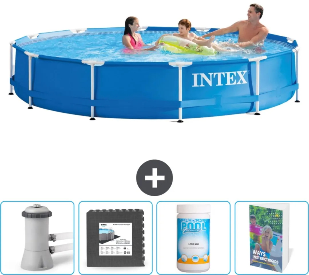 Intex 28212GN-Blauw Rond Frame Zwembad 366x76cm