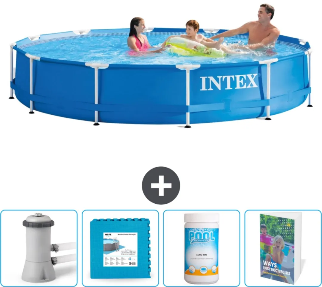 Intex 28212GN-Blauw Rond Frame Zwembad 366x76cm - Blauw