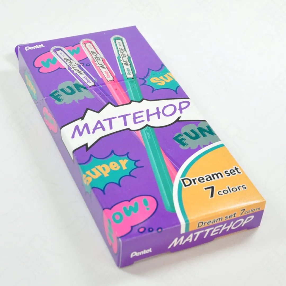 Pentel Mattehop Gelpennen 7 Kleuren Dream Set
