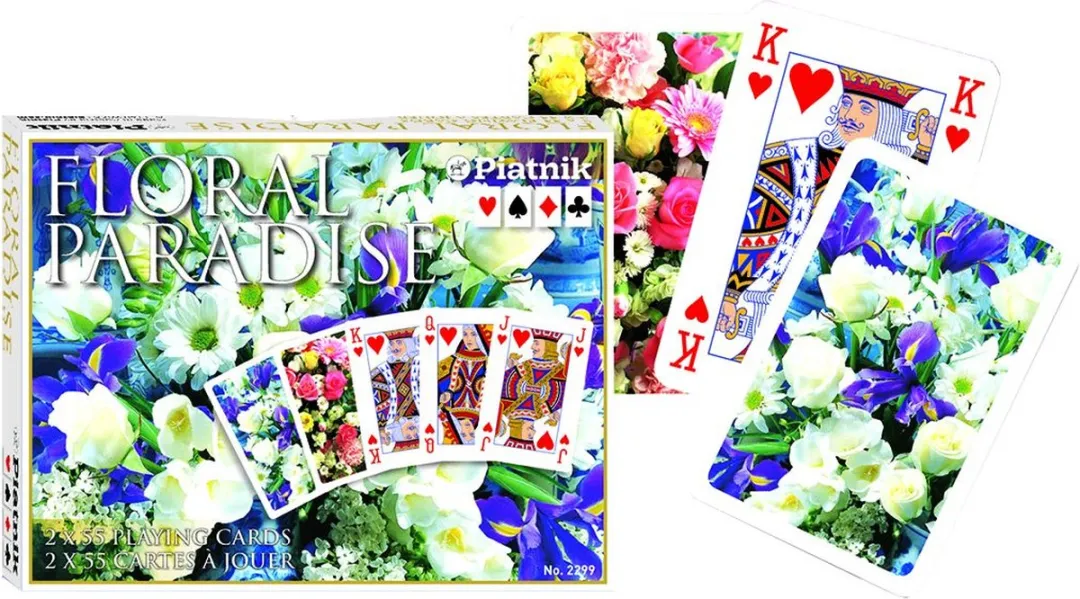 Piatnik Bloem Paradijs Blauw Speelkaarten 900189
