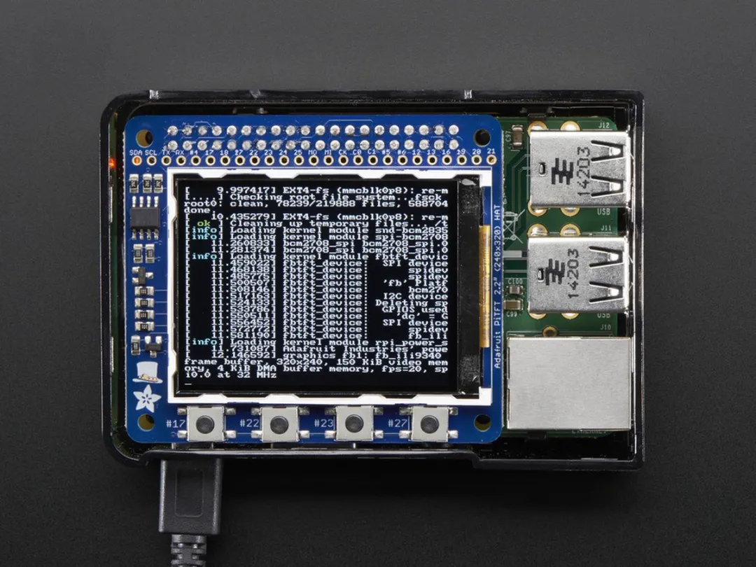 Adafruit PiTFT 2.2 inch HAT Mini Kit 2315 - 320x240