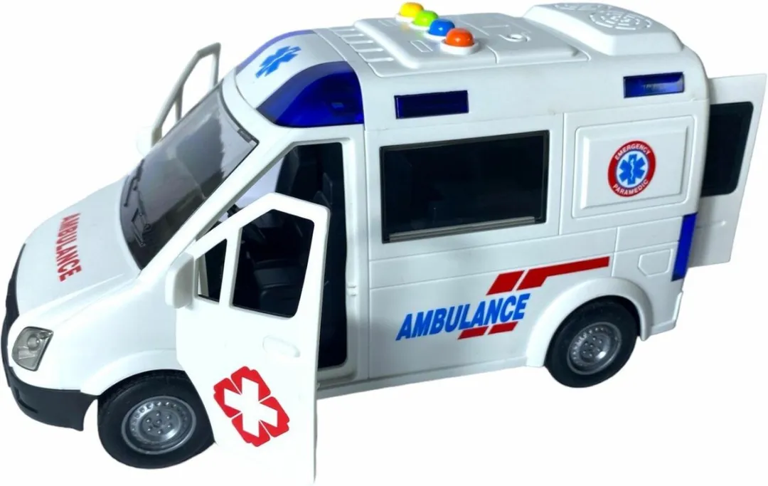 698 Jian Sheng Ambulance Frictie 22.5cm - ZY221A - Wit