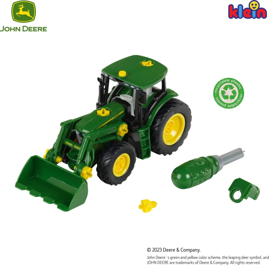 Klein Toys John Deere 6215 R Trekker Bouwset - 24,5x9,5x12cm - Groen/Geel