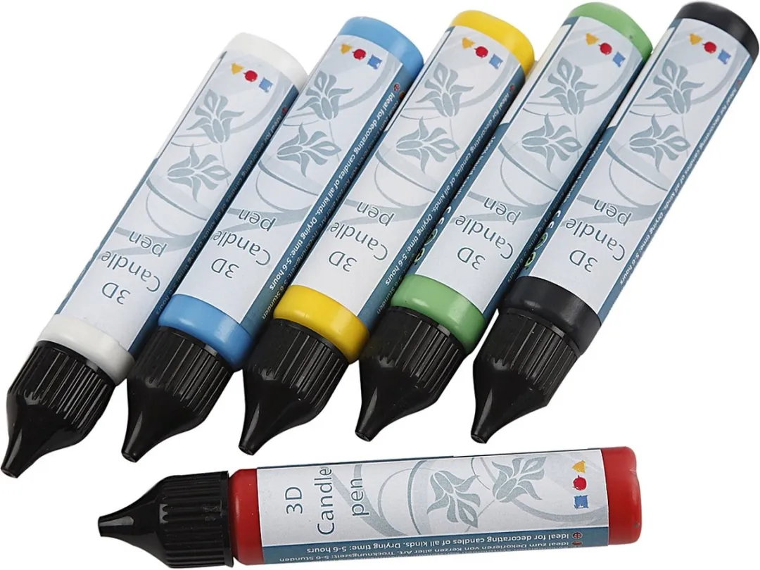 Creativ Company Viva Decor Kaarsversierpen Set - 6x25ml - Multicolor