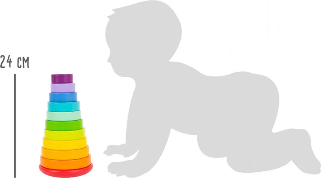 Small Foot Houten Stapeltoren Regenboog - 11-delig Multicolor - afbeelding 3 van 6