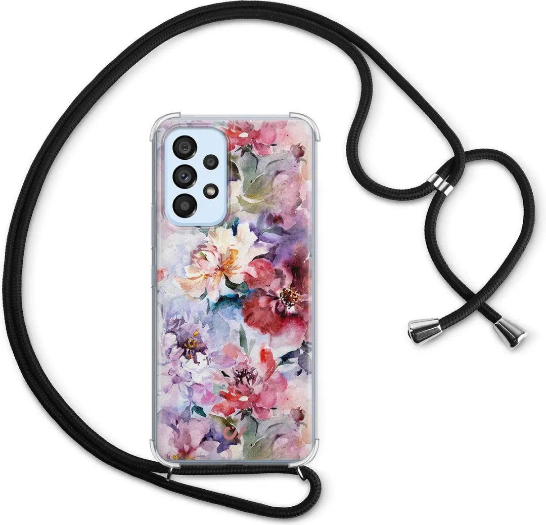 Casevibes Telefoonhoesje Samsung A53 C/A53/UV/006 - Roze Bloemen Acryl