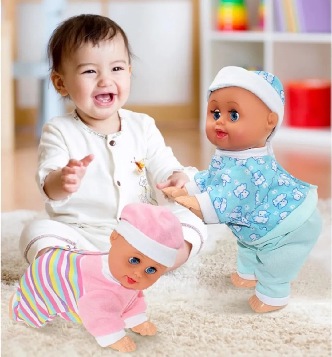 Ledy Toys Crawling Babypop 20cm - Roze - 3x AA