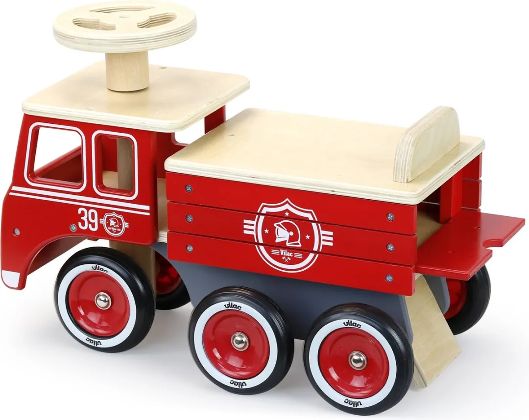 Vilac Loopwagen Brandweer - Rood