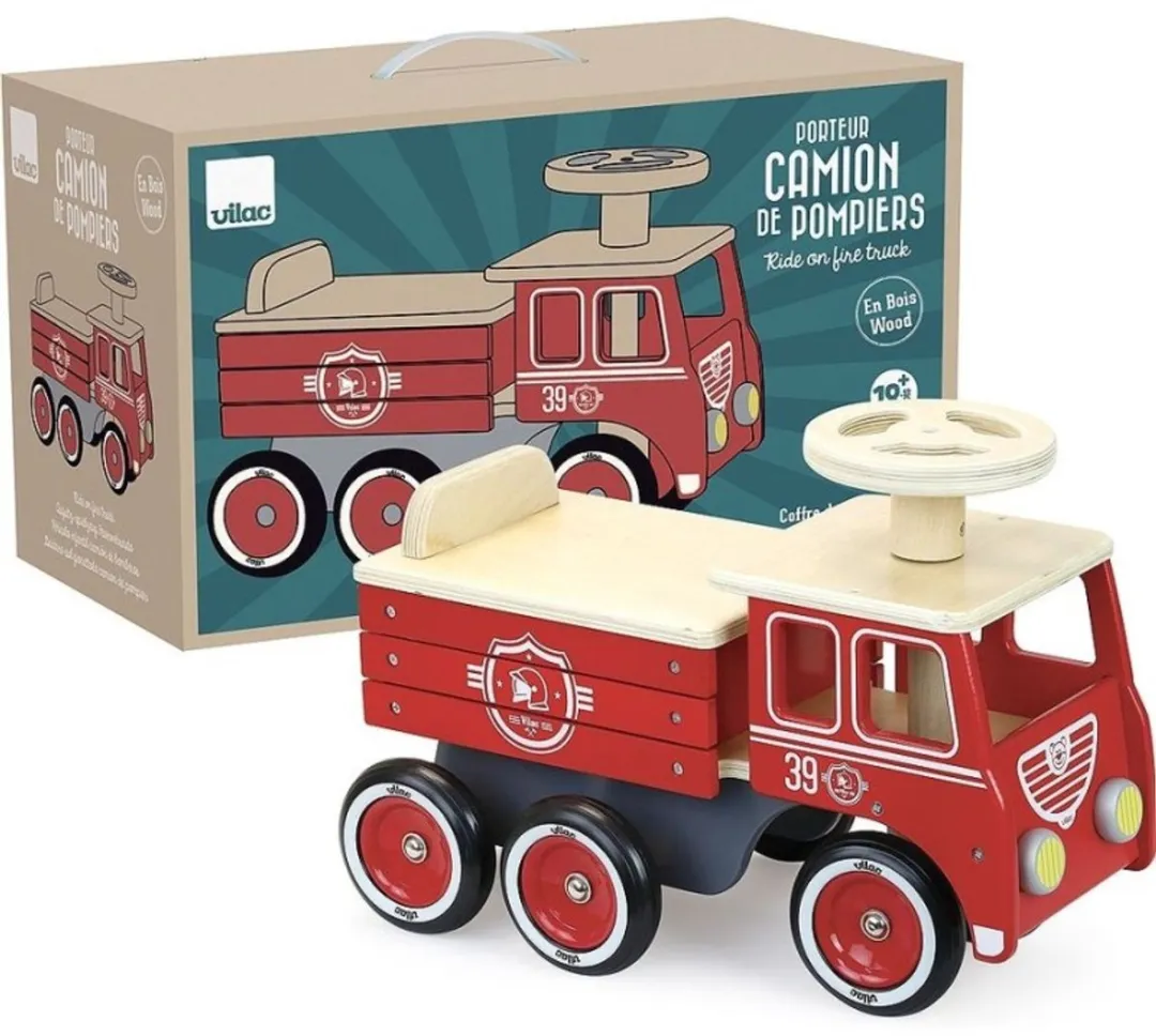 Vilac Loopwagen Brandweer - Rood