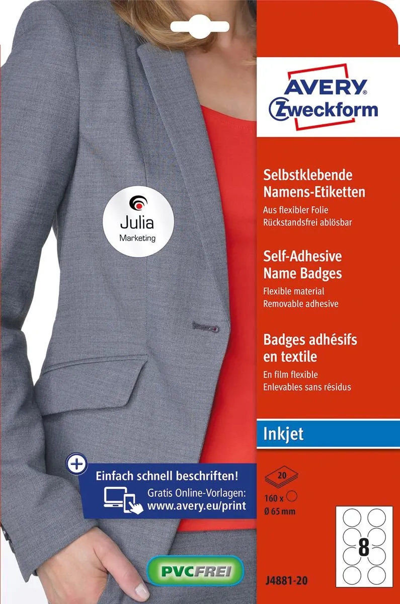 Avery Zweckform Naambadge rond 65mm