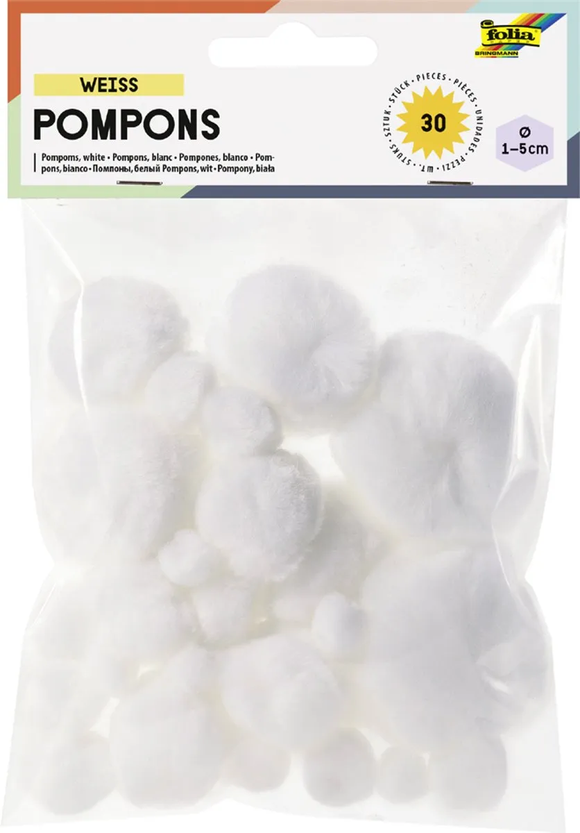 Folia Witte Pomponnen