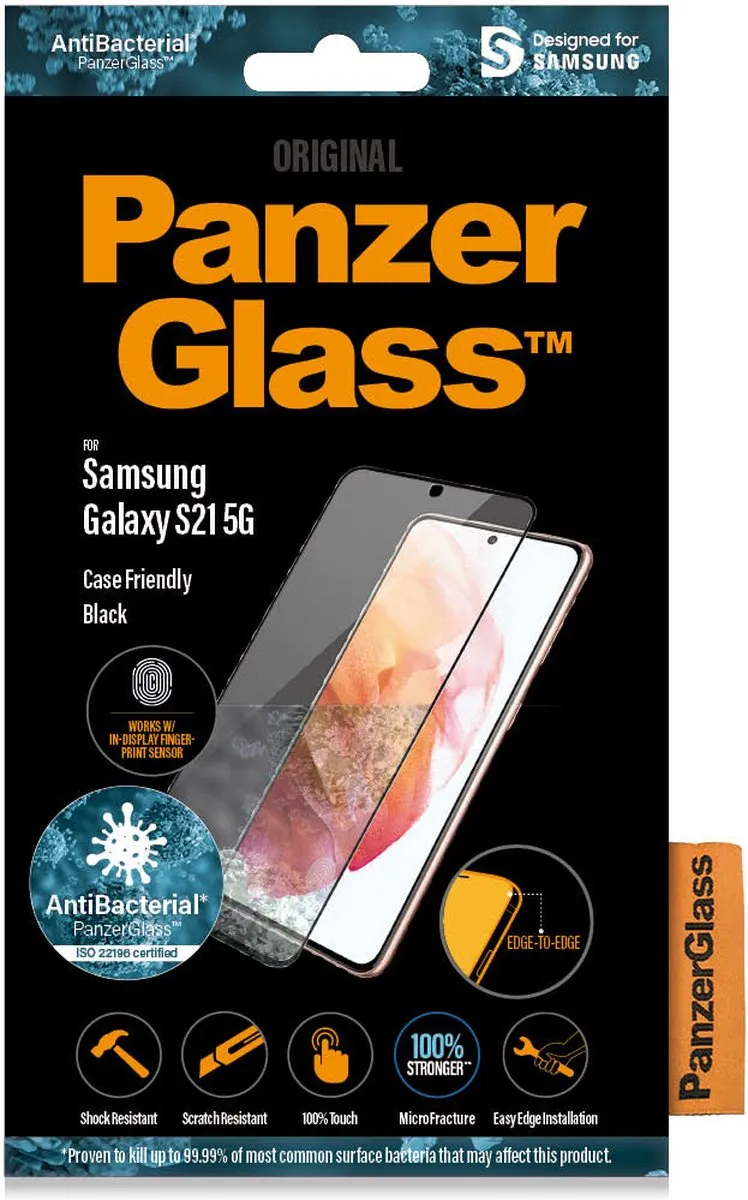 PanzerGlass PZ-7256 Screenprotector - Samsung Galaxy S21 - Zwart