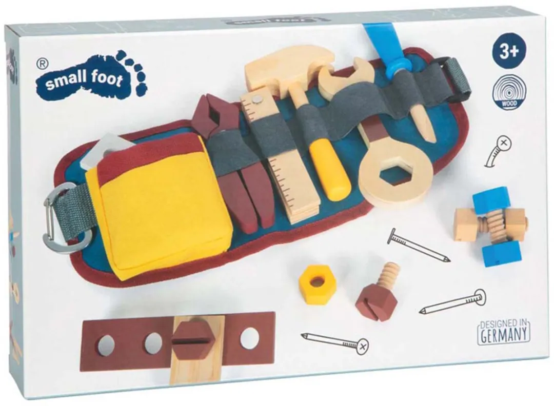 Small Foot Houten Gereedschapset met Riem - Multi kleuren