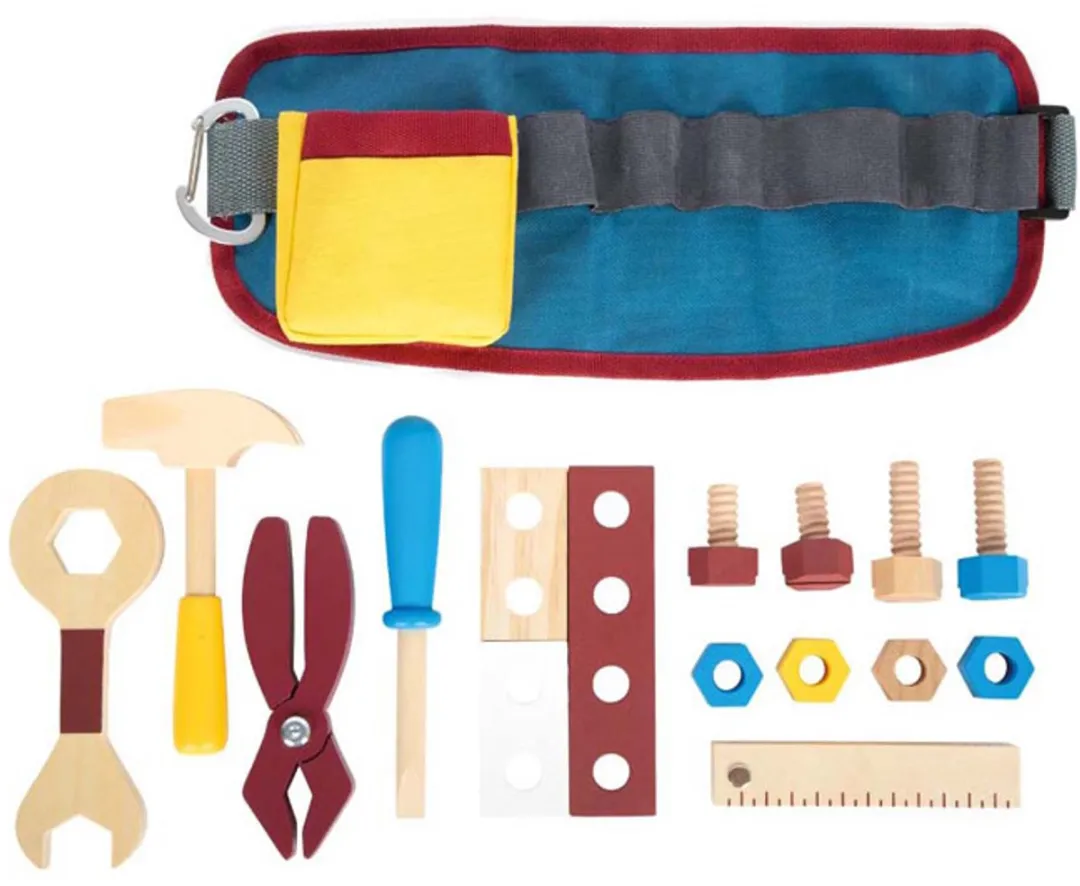 Small Foot Houten Gereedschapset met Riem - Multi kleuren