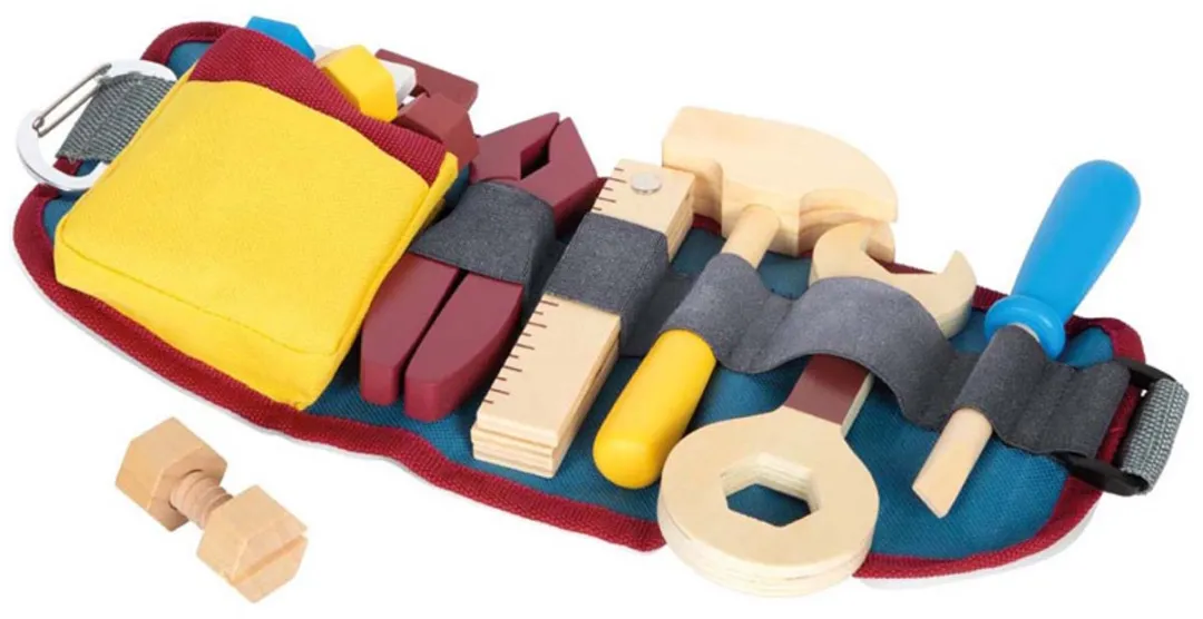 Small Foot Houten Gereedschapset met Riem - Multi kleuren