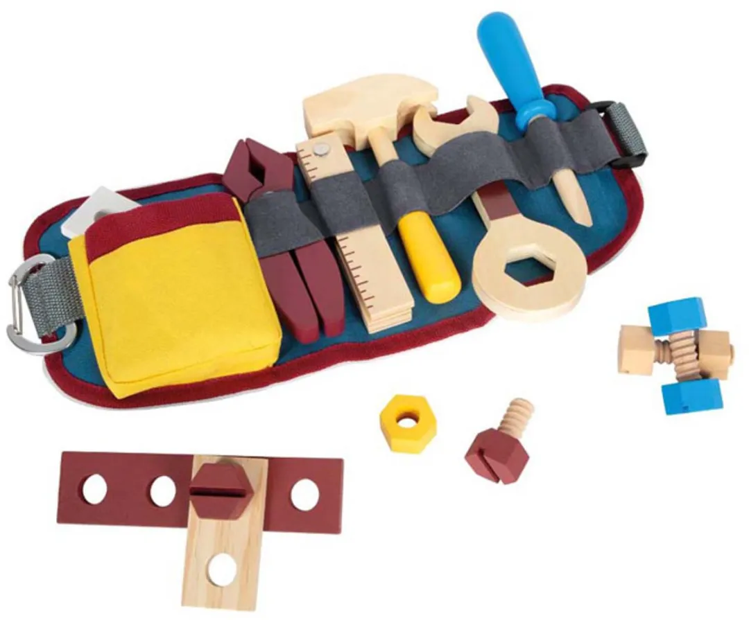 Small Foot Houten Gereedschapset met Riem - Multi kleuren - afbeelding 6 van 6