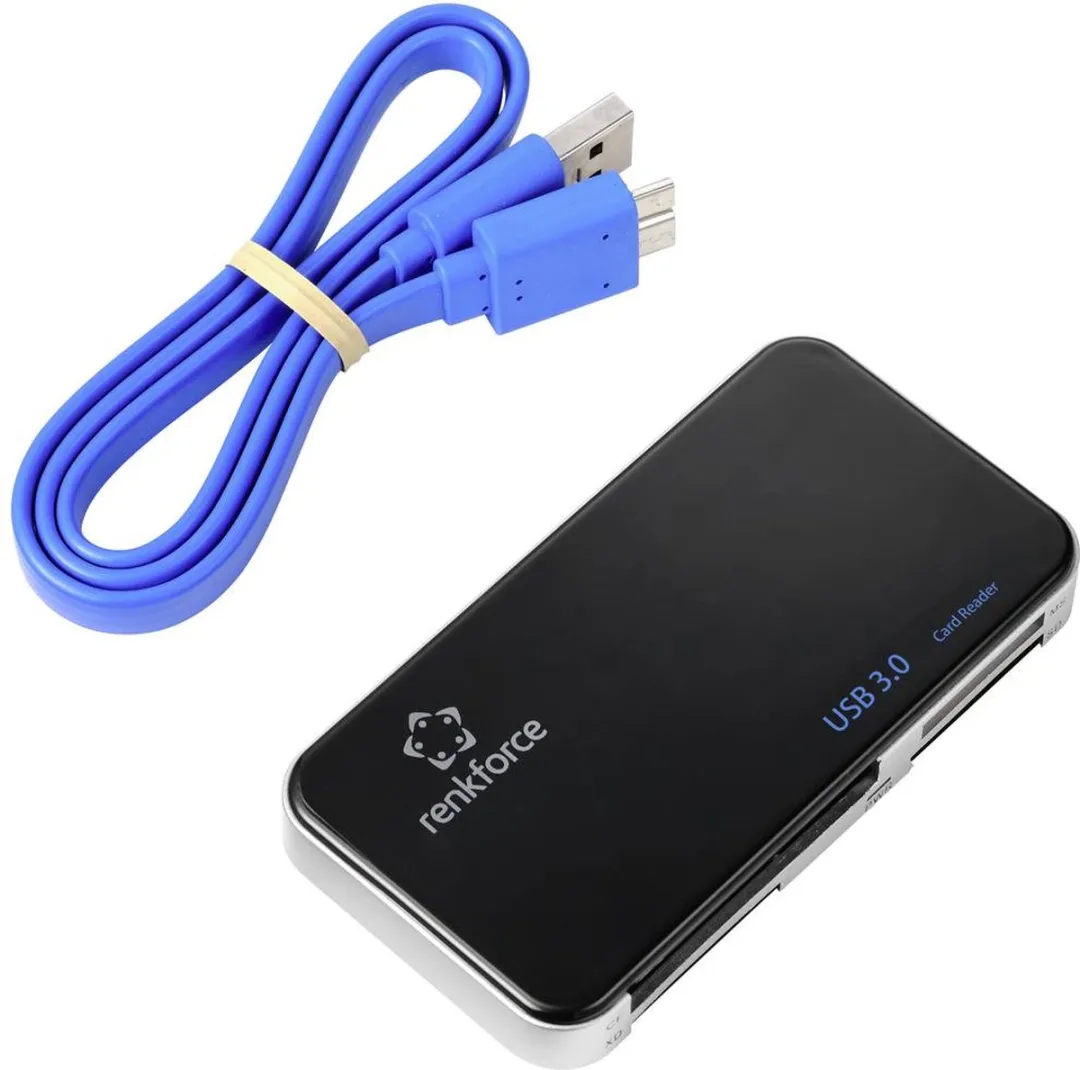 Renkforce RF-PCR-350 Externe Geheugenkaartlezer - USB-A 3.0 - Zwart