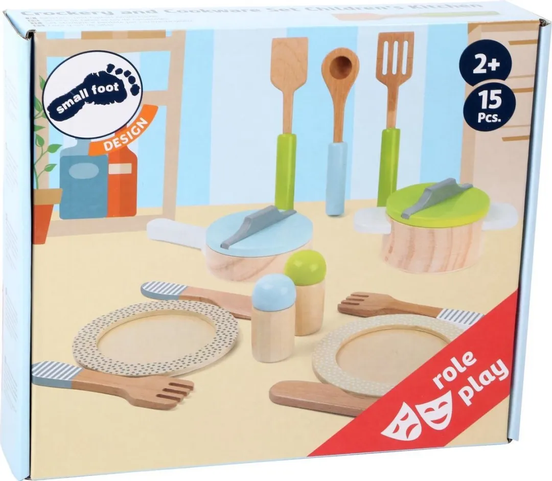 Small Foot Houten Kook- en Servies Set 15-delig - Multicolor - afbeelding 6 van 6