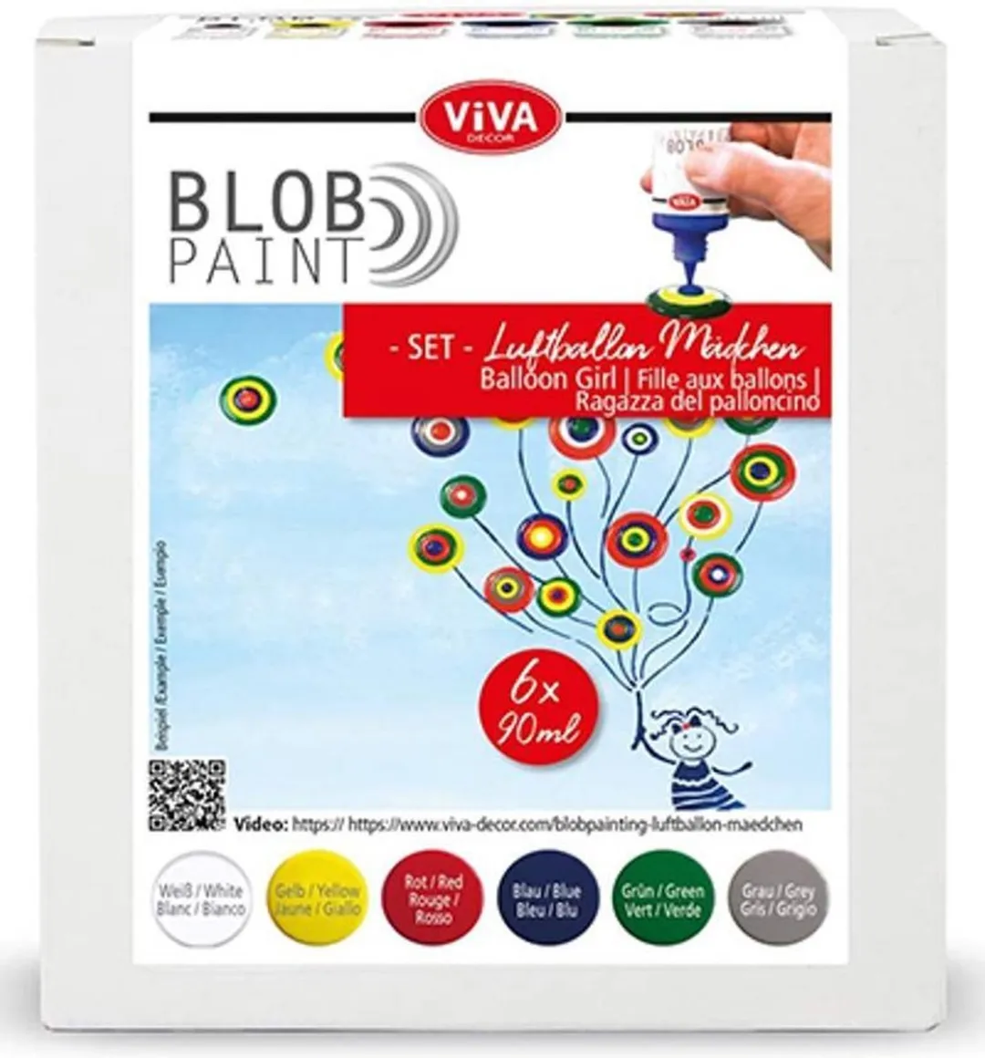 Viva Decor Blob Verfset Luchtballonnen - 6x90ml