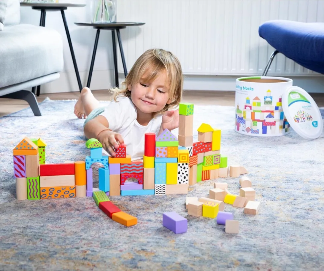New Classic Toys Houten Bouwblokken 100 Stuks Fantasie