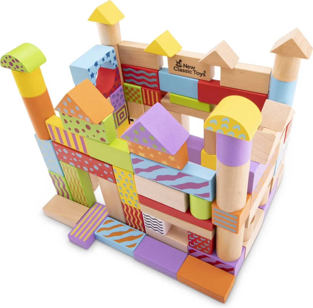 New Classic Toys Houten Bouwblokken 100 Stuks Fantasie