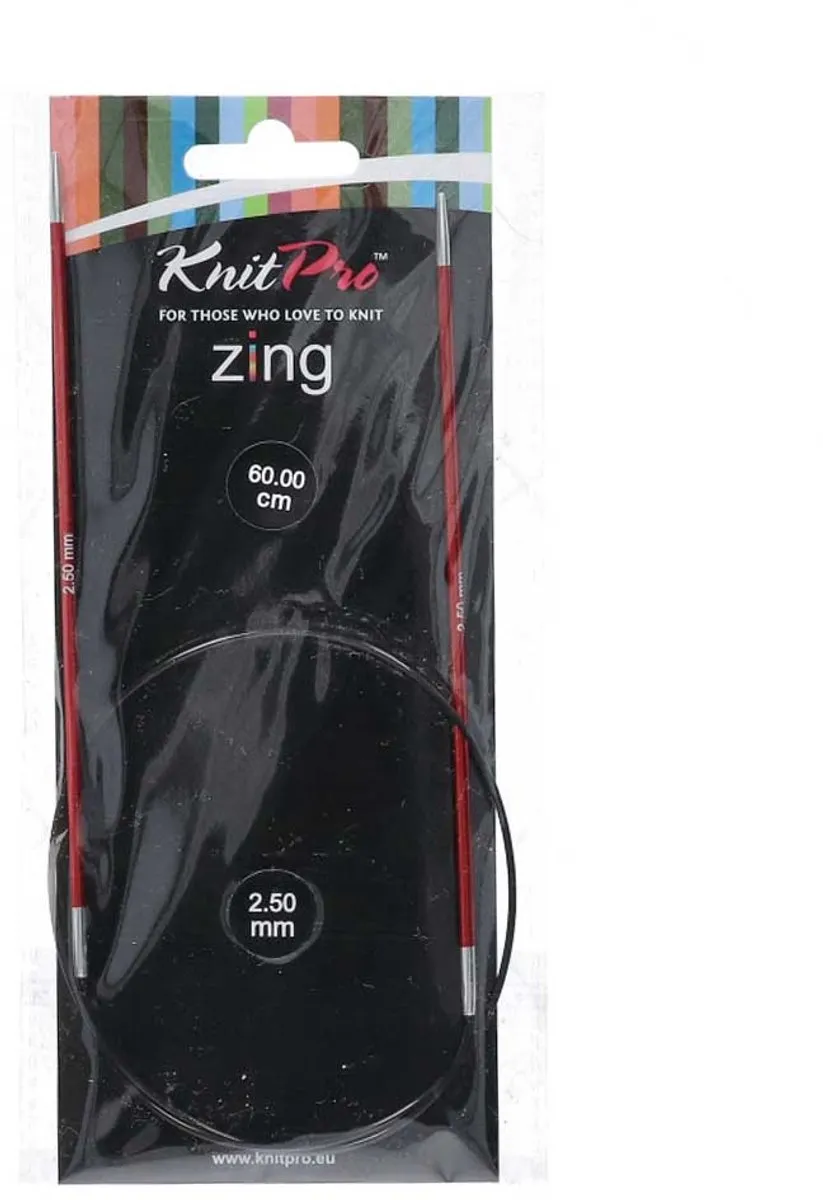 KnitPro Zing Rondbreinaalden 60cm 2.50mm - Rood