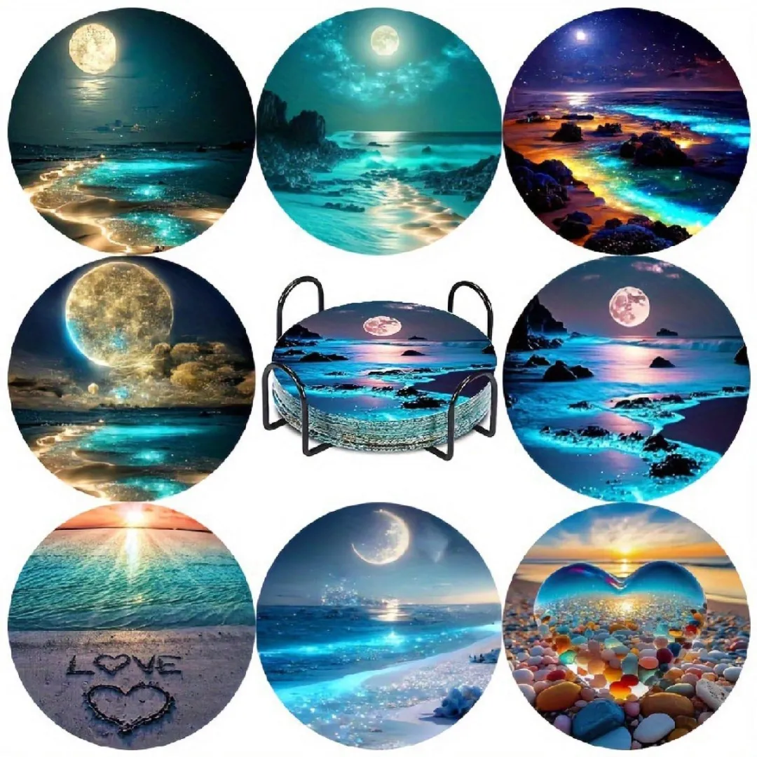 VDTOYS Diamond Painting Beach Onderzetters