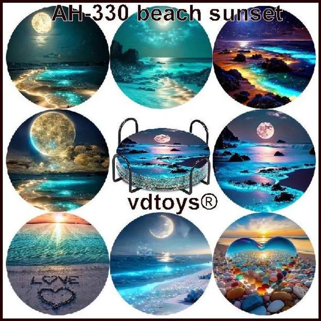 VDTOYS Diamond Painting Beach Onderzetters - 8 Stuks AH 330
