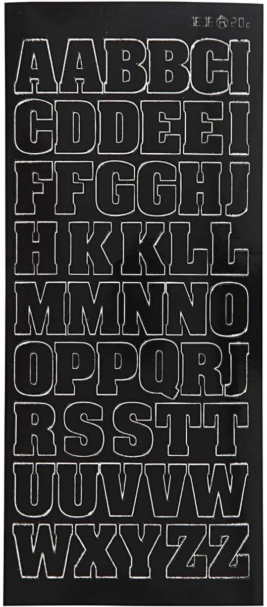 Creativ Company Alfabet Stickers Zwart - 1 Vel 10x23cm