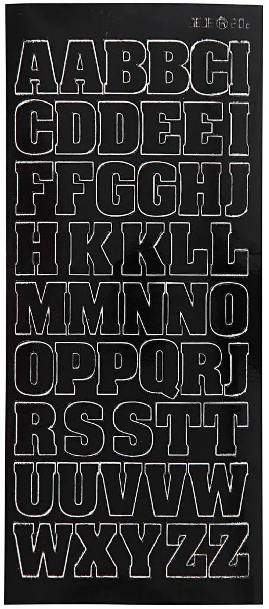 Creativ Company Alfabet Stickers Zwart - 1 Vel 10x23cm