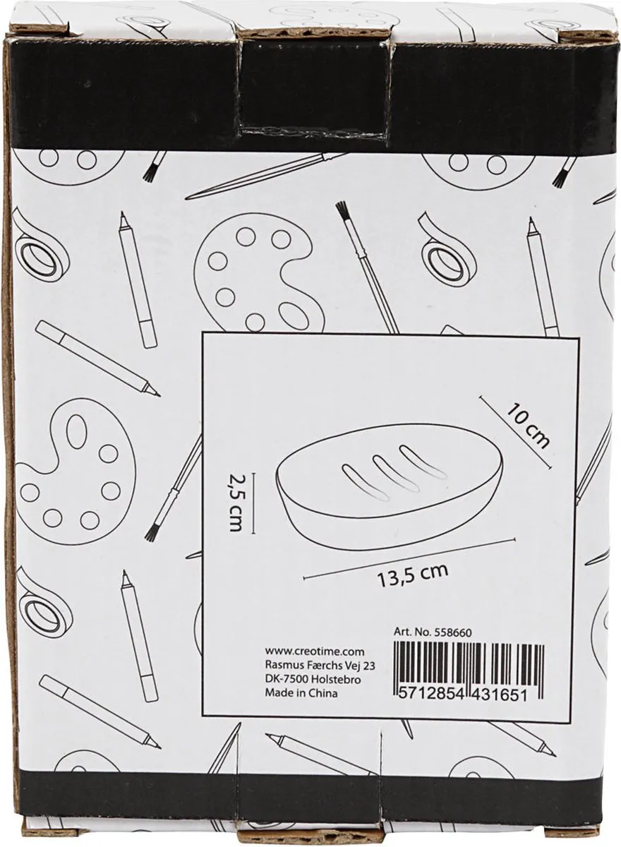 Creativ Company Porseleinen Zeepbakje 13,5x10x2,5cm - Wit