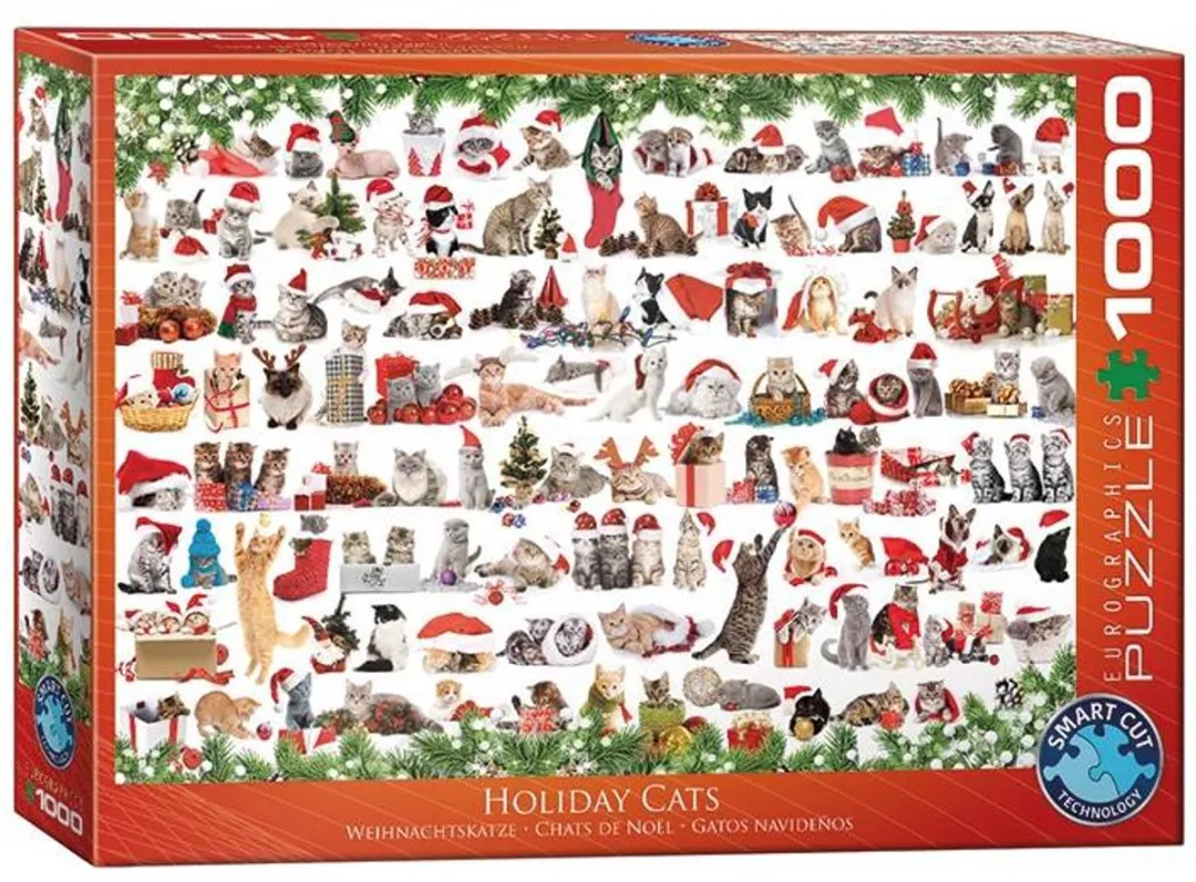 Eurographics Holiday Cats 1000 Stuks Puzzel - Meerdere kleuren