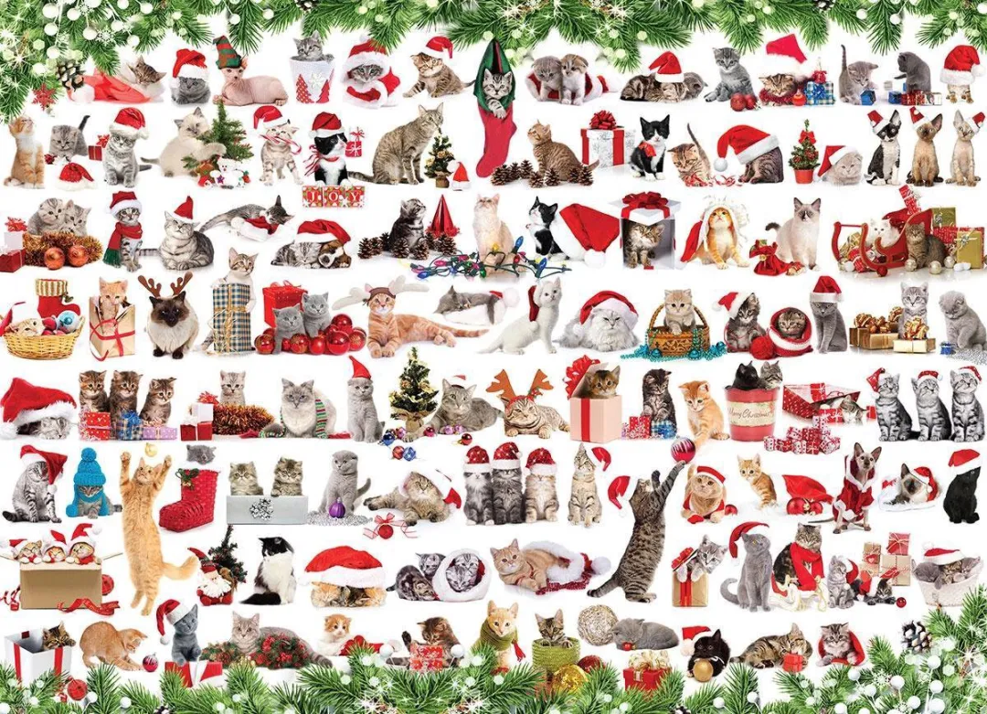 Eurographics Holiday Cats 1000 Stuks Puzzel - Meerdere kleuren