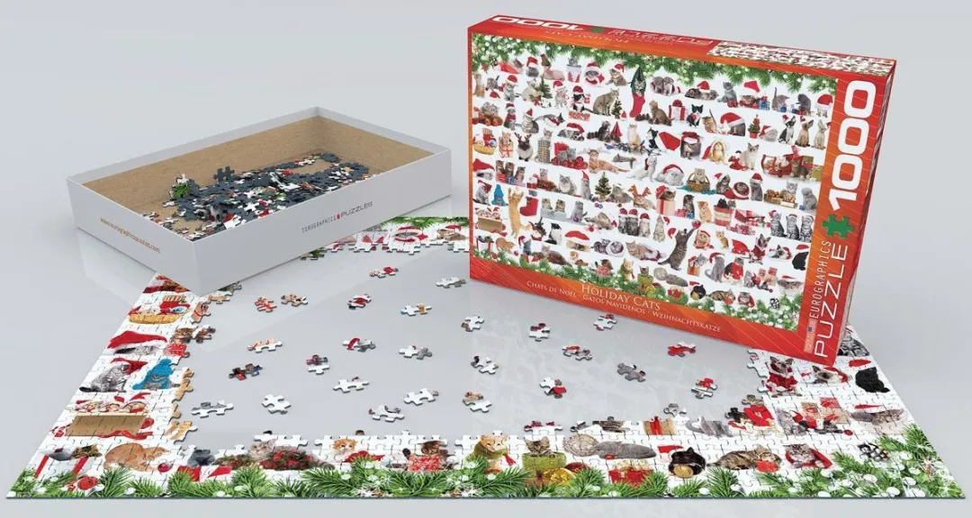 Eurographics Holiday Cats 1000 Stuks Puzzel - Meerdere kleuren