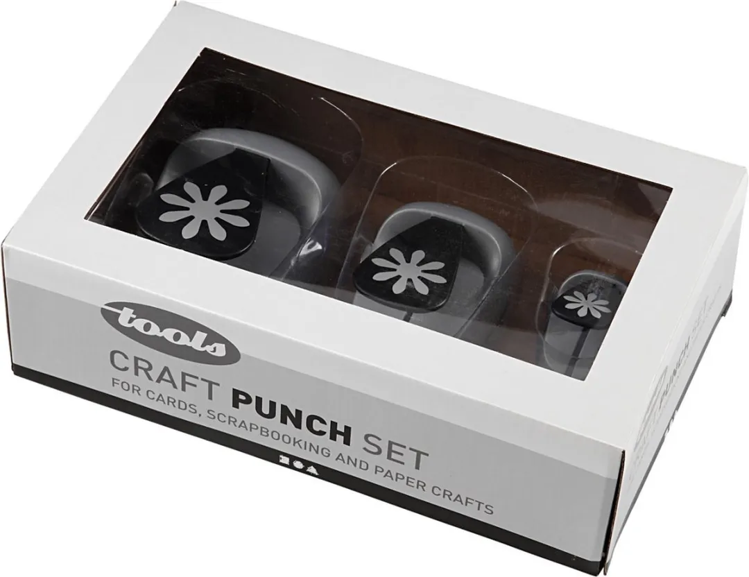 Creativ Company Ponsenset - 3 Stuks - Ø2.5cm - Madelief/Grijs/Zwart