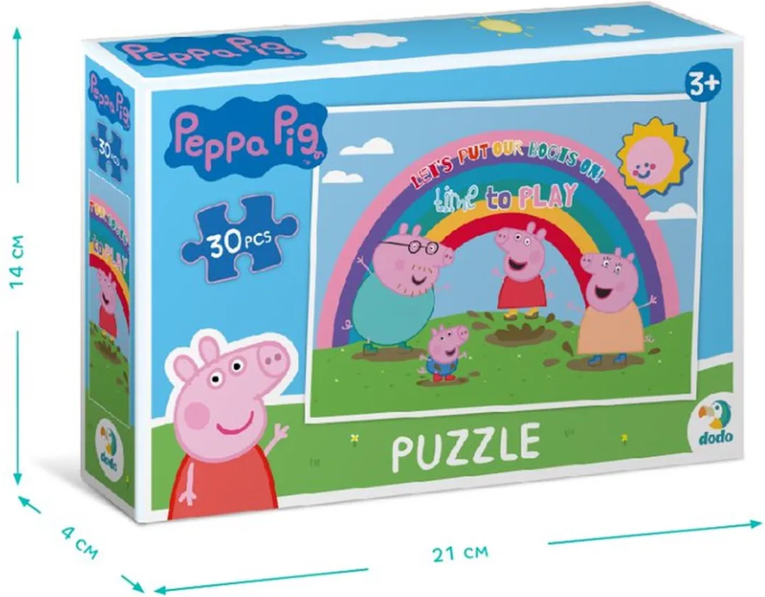 Dodo Toys Peppa Pig Puzzel 30 Stuks - 20x27cm Regenboog