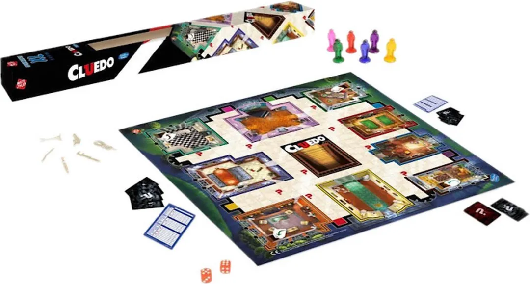 Jonotoys Speelmat Cluedo 61x61cm - 47-delig - Meerkleurig
