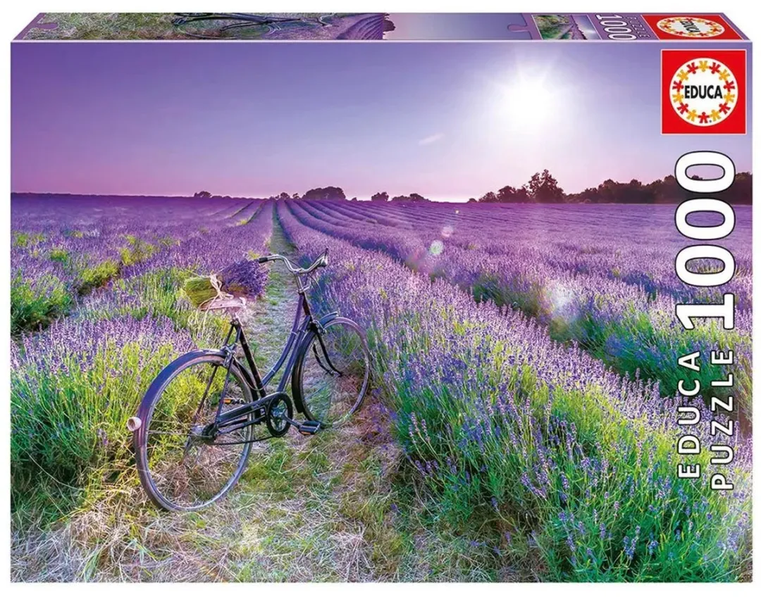 Educa Fiets Lavendelveld 1000 Stuks - Meerkleurig