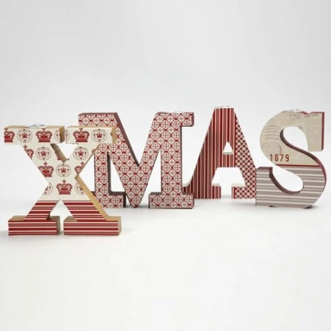Creativ Company MDF Kandelaar X-MAS 17x14cm - Bruin