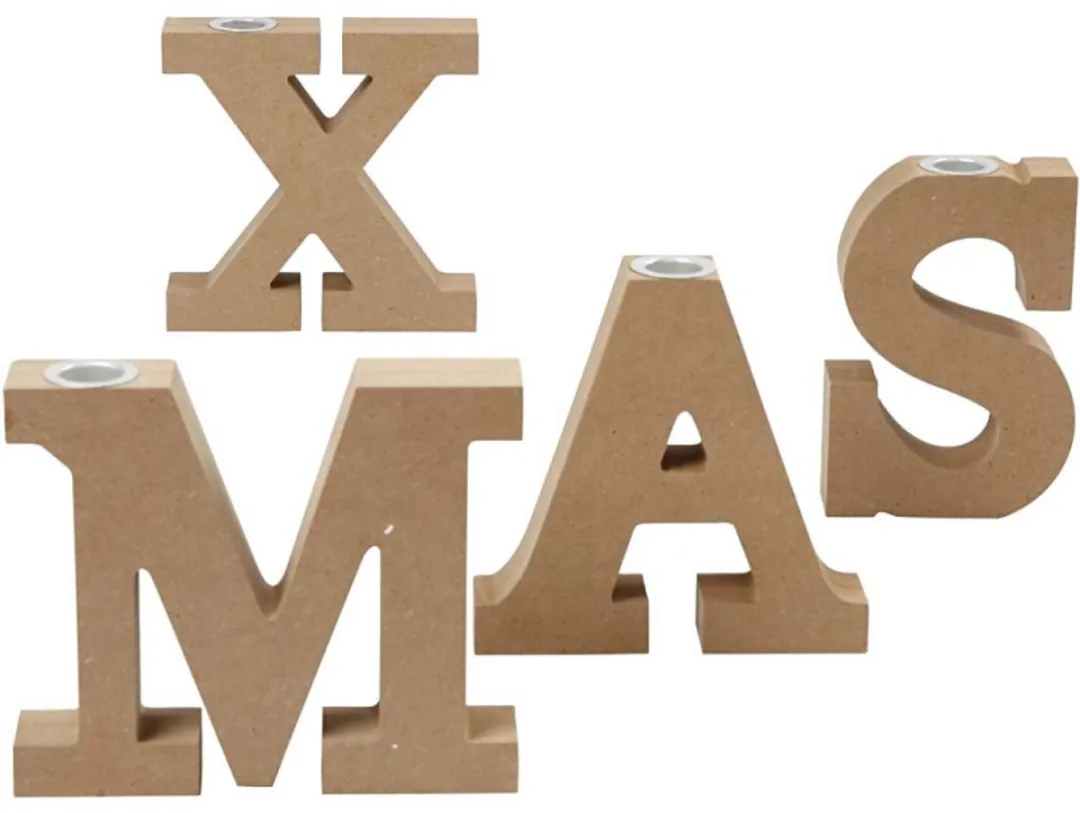 Creativ Company MDF Kandelaar X-MAS 17x14cm