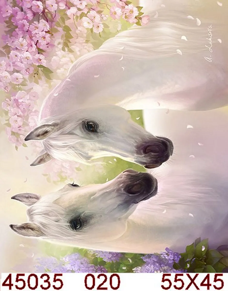 VDTOYS Diamond Painting VDT020 PAARDEN - Groot formaat 55x45cm