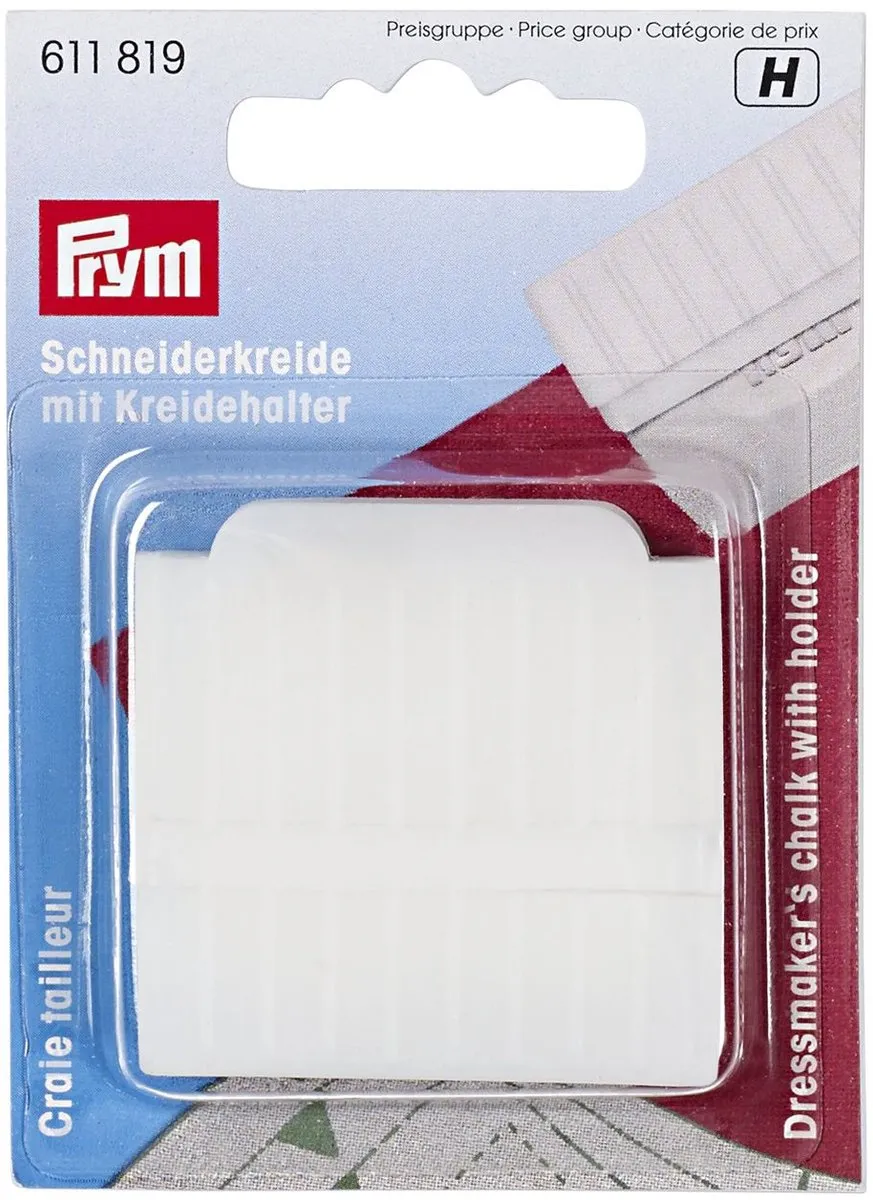 Prym Kleermakerskrijt met houder en mes - Wit