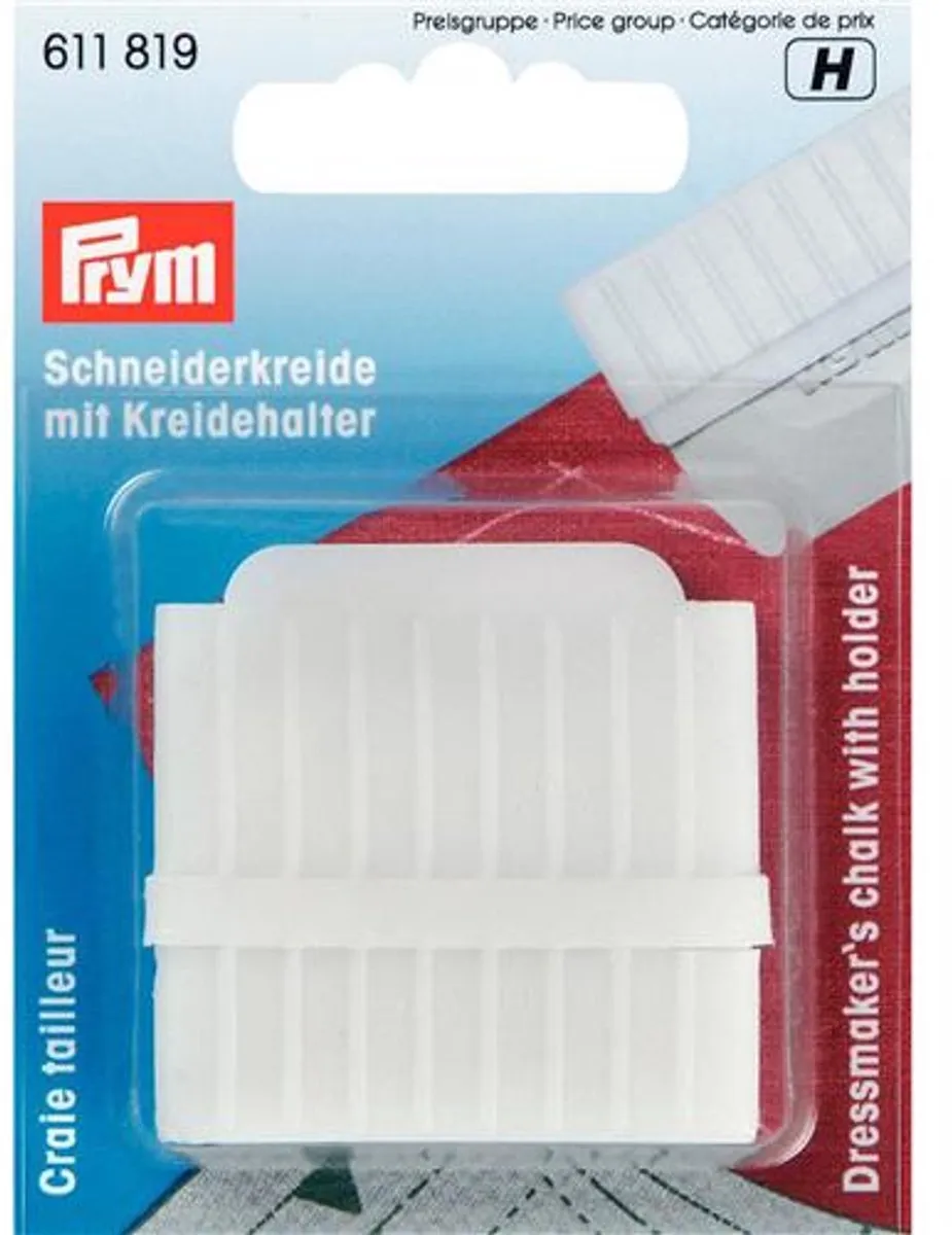Prym Kleermakerskrijt met houder en mes - Wit