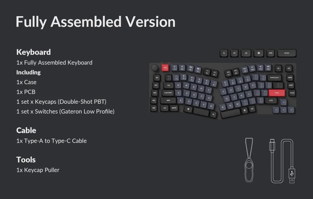 Keychron K15 Pro Ergonomisch Toetsenbord - Alice Layout - Zwart