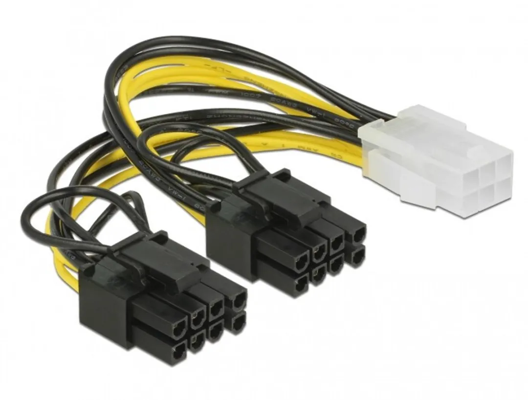 Delock PCIe Voedingskabel 85452 - 2x 8-pins (6+2) - 0,15m