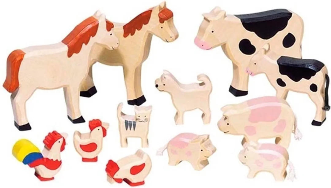 Goki Houten Boerderijdieren Set 58320 - Multicolor